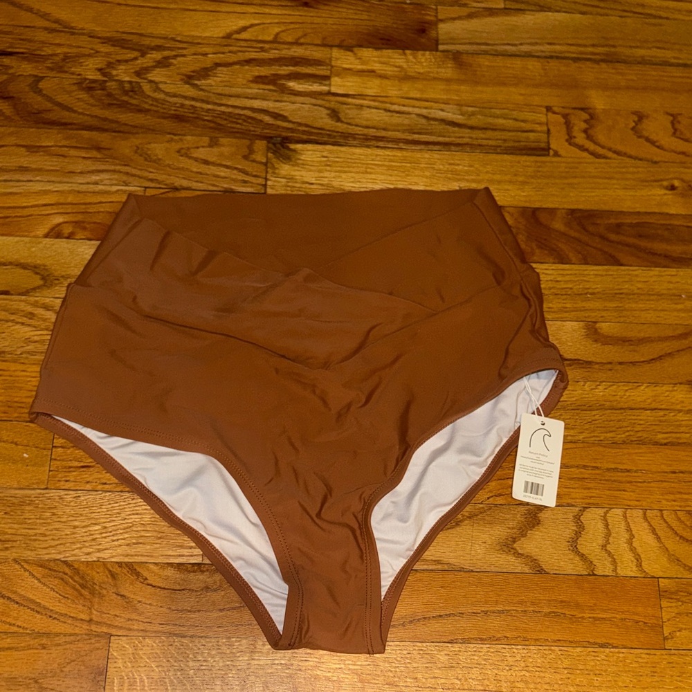 New Coral reef Sculpting High-Waist Bikini Bottoms in Clay size XL